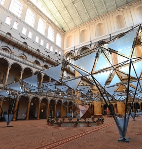 Floating structure in museum