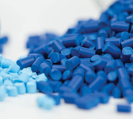 plastic granules close up for molding